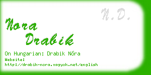 nora drabik business card